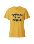 Thinking MU Shirt 'FLOWERS TO THE PEOPLE' gorčica / temno modra - Pepit.si