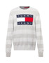 Tommy Jeans Pulover nočno modra / svetlo siva / rdeča / bela - Pepit.si