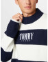 Tommy Jeans Pulover mornarska / ognjeno rdeča / bela - Pepit.si