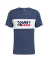 Tommy Jeans T-Shirt rdeča / mornarska / bela - Pepit.si