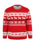 Urban Classics Curvy Pulover 'Norwegian Christmas Sweater' rdeča / bela - Pepit.si