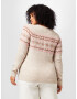 Vero Moda Curve Pulover 'FIFI FAIRISLE' bež / karamel / roza - Pepit.si