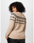 Vero Moda Curve Pulover 'FIFI FAIRISLE' progasto bež / črna / bela - Pepit.si