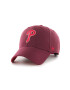 47brand Bombažna bejzbolska kapa MLB Philadelphia Phillies bordo barva - Pepit.si