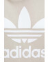 adidas Originals Bombažen pulover ženska bež barva s kapuco - Pepit.si