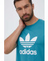 adidas Originals Bombažna kratka majica turkizna barva - Pepit.si