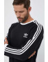 adidas Originals Bombažna majica z dolgimi rokavi 3-Stripes Long Sleeve Tee črna barva - Pepit.si