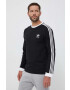 adidas Originals Bombažna majica z dolgimi rokavi 3-Stripes Long Sleeve Tee črna barva - Pepit.si