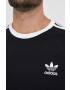 adidas Originals Bombažna majica z dolgimi rokavi 3-Stripes Long Sleeve Tee črna barva - Pepit.si