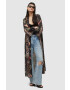 AllSaints Kimono Carina Vivana Lenzing Viscose rjava barva - Pepit.si