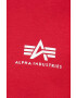 Alpha Industries Bombažna kratka majica rdeča barva - Pepit.si