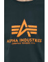 Alpha Industries Bombažna kratka majica črna barva - Pepit.si