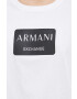 Armani Exchange Bombažna kratka majica bela barva - Pepit.si