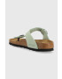 Birkenstock Japonke iz semiša Gizeh SFB ženske zelena barva 1024062 - Pepit.si