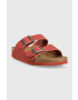 Birkenstock Natikači iz semiša Arizona Corduroy ženski rdeča barva 1026102 - Pepit.si