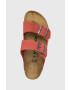 Birkenstock Natikači iz semiša Arizona Corduroy ženski rdeča barva 1026102 - Pepit.si