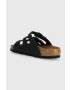 Birkenstock Usnjeni natikači Florida ženski črna barva 1011445 - Pepit.si