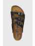 Birkenstock Usnjeni natikači Florida ženski črna barva 1011445 - Pepit.si