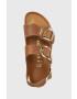 Birkenstock Usnjeni sandali Milano Big Buckle ženski rjava barva 1024067 - Pepit.si