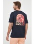 Boss Orange Dvostranski bombažen t-shirt BOSS mornarsko modra barva - Pepit.si