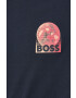 Boss Orange Dvostranski bombažen t-shirt BOSS mornarsko modra barva - Pepit.si