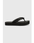 Calvin Klein Japonke FLATFORM FLIP FLOP W/HW ženske črna barva HW0HW01503 - Pepit.si