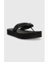 Calvin Klein Japonke FLATFORM FLIP FLOP W/HW ženske črna barva HW0HW01503 - Pepit.si