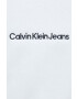 Calvin Klein Jeans Bluza ženska bela barva - Pepit.si