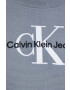 Calvin Klein Jeans Bombažen pulover ženska črna barva s kapuco - Pepit.si