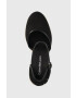 Calvin Klein Jeans Espadrile WEDGE SANDAL CLOSE TOE ESS ženski črna barva YW0YW01194 - Pepit.si