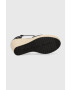 Calvin Klein Jeans Espadrile WEDGE SANDAL CLOSE TOE ESS ženski črna barva YW0YW01194 - Pepit.si