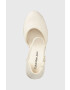 Calvin Klein Jeans Espadrile WEDGE SANDAL CLOSE TOE ESS ženski bež barva YW0YW01194 - Pepit.si