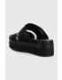 Calvin Klein Jeans Natikači FLATFORM SANDAL WEBBING ženski bež barva YW0YW00966 - Pepit.si