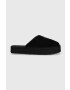 Calvin Klein Jeans Natikači iz semiša FLATFORM ROPE MULE SU CON črna barva YW0YW00986 - Pepit.si