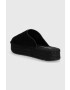 Calvin Klein Jeans Natikači iz semiša FLATFORM ROPE MULE SU CON črna barva YW0YW00986 - Pepit.si