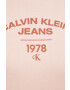 Calvin Klein Jeans Pulover ženska roza barva - Pepit.si