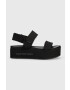 Calvin Klein Jeans Sandali FLATFORM SANDAL SOFTNY ženski črna barva YW0YW00965 - Pepit.si