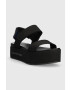 Calvin Klein Jeans Sandali FLATFORM SANDAL SOFTNY ženski črna barva YW0YW00965 - Pepit.si