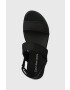 Calvin Klein Jeans Sandali FLATFORM SANDAL SOFTNY ženski črna barva YW0YW00965 - Pepit.si