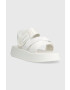 Calvin Klein Jeans Sandali PREFRESATO SANDAL BADGE ženski zelena barva YW0YW00967 - Pepit.si