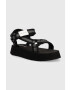 Calvin Klein Jeans Sandali PREFRESATO SANDAL WEBBING XRAY ženski črna barva YW0YW00969 - Pepit.si