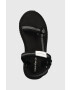 Calvin Klein Jeans Sandali PREFRESATO SANDAL WEBBING XRAY ženski črna barva YW0YW00969 - Pepit.si