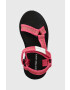 Calvin Klein Jeans Sandali PREFRESATO SANDAL WEBBING XRAY ženski roza barva YW0YW00969 - Pepit.si