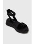 Calvin Klein Jeans Sandali SPORTY WEDGE ROPE SU CON ženski bež barva YW0YW00977 - Pepit.si