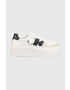 Calvin Klein Jeans Superge CUPSOLE FLATFORM MIX bela barva YW0YW01227 - Pepit.si