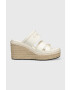 Calvin Klein Natikači WEDGE 50HH - HE ženski bela barva HW0HW01498 - Pepit.si