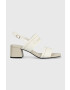 Calvin Klein Sandali SQUARED BLK HL SANDAL 45 HE bela barva HW0HW01635 - Pepit.si