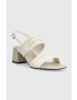 Calvin Klein Sandali SQUARED BLK HL SANDAL 45 HE bela barva HW0HW01635 - Pepit.si