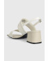 Calvin Klein Sandali SQUARED BLK HL SANDAL 45 HE bela barva HW0HW01635 - Pepit.si