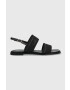 Calvin Klein Sandali SQUARED SANDAL HE ženski črna barva HW0HW01496 - Pepit.si